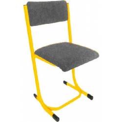 Židle učitelská čalouněná ohýbaná konstrukce, výška 6, šedočerné čalounění