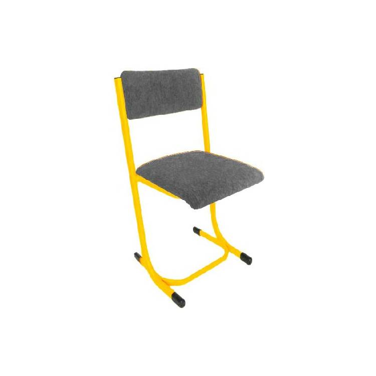 Židle učitelská čalouněná ohýbaná konstrukce, výška 6, šedočerné čalounění
