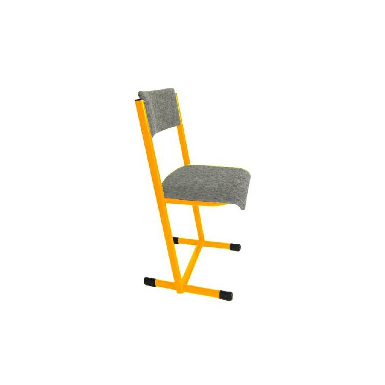 Učitelská židle, čalouněná, rovná konstrukce, výška 6, šedočerné čalounění