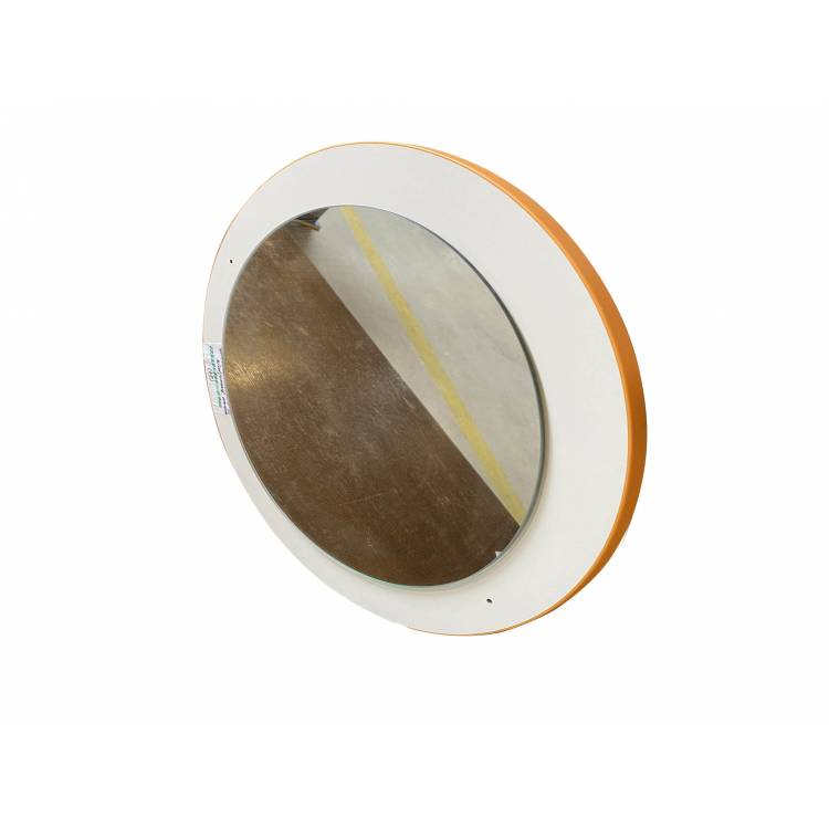 Zrcadlo kulaté - průměr 50cm - bílé/oranžové hrany  (VP)