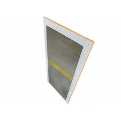 Zrcadlo obdélník - 100x50 cm - bílé/oranžové hrany  (VP)