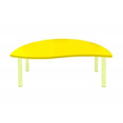Deska na stůl půlkruh  160x85cm s výřezem - žlutý (VP)