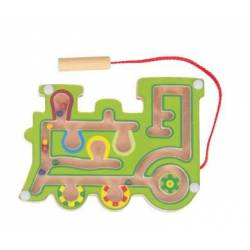 Bigjigs Toys Dřevěný magnetický labyrint - vláček