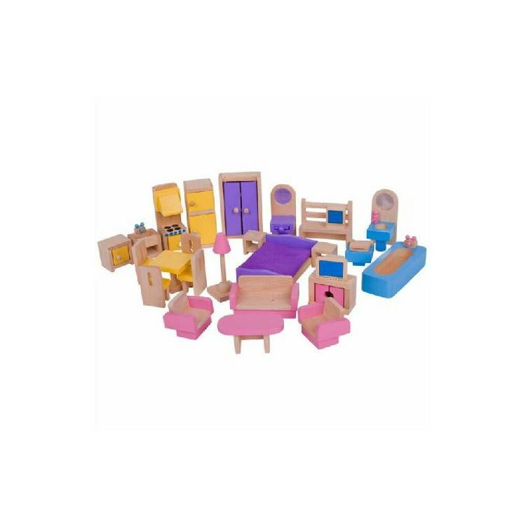 Bigjigs Toys Dřevěný nábytek do domečku pro panenky