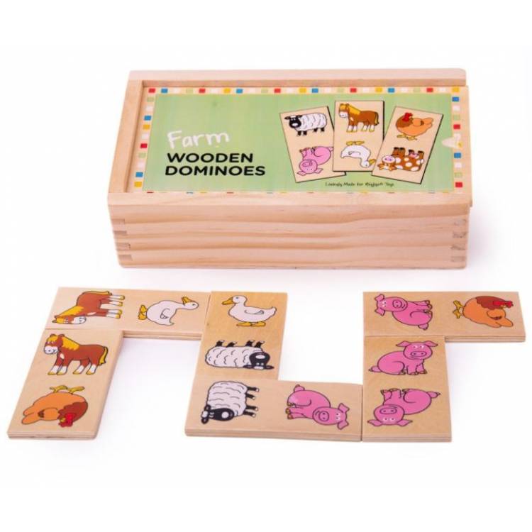 Bigjigs Toys Dřevěné domino farma