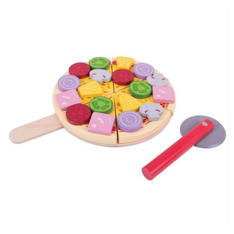 Bigjigs Toys Dřevěná krájecí pizza