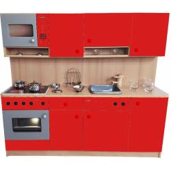Dětská dřevěná kuchyňka se spotřebiči - 142x125x38 cm