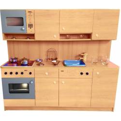 Dětská dřevěná kuchyňka se spotřebiči - 142x125x38 cm