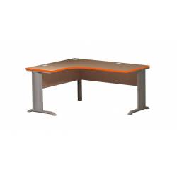 Kancelářský stůl rohový, pravý - 160/120x74,5x70 cm - javor/oranžové hrany